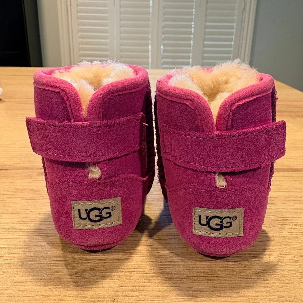 UGG Jesse II Baby Boots Pink Suede Sheepskin Booties 1007100I Size 0/1‎ Infant